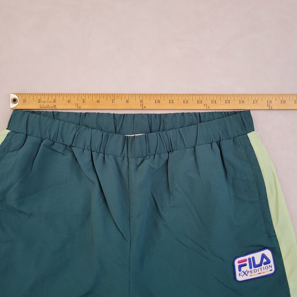 Vintage Fila Track Pants Mens L Teal Expedition Nylon Joggers Retro - Picture 11 of 12